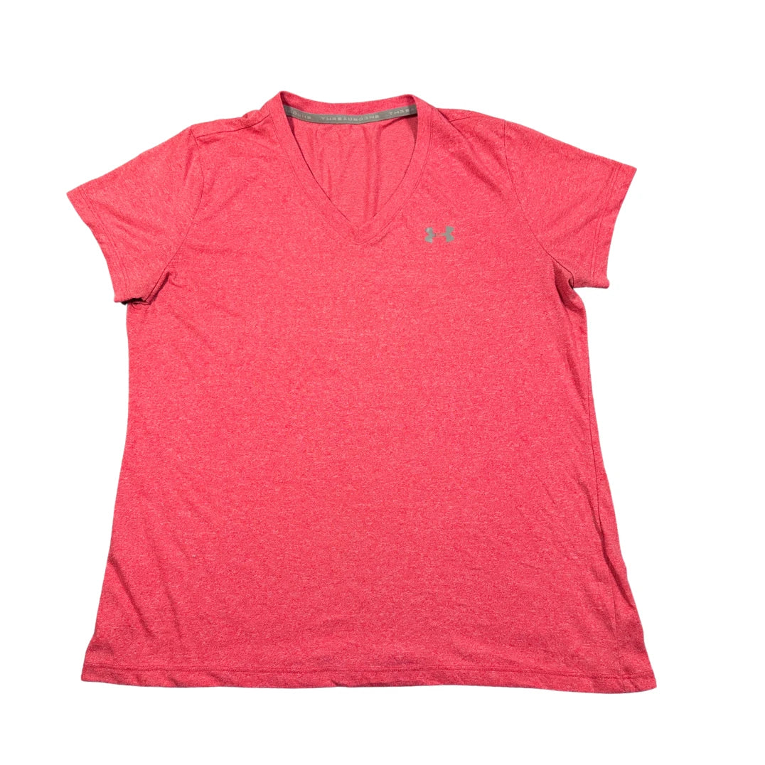 Under Armour Pink Women's T Shirt-L Activewear Gym Shirts