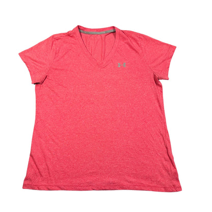 Under Armour Pink Women's T Shirt-L Activewear Gym Shirts