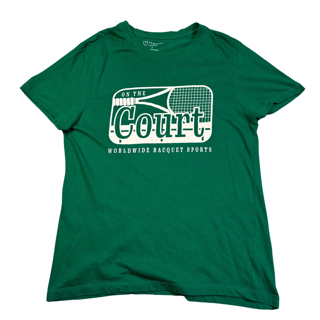 Primark Green Tennis Graphic Tee (L)