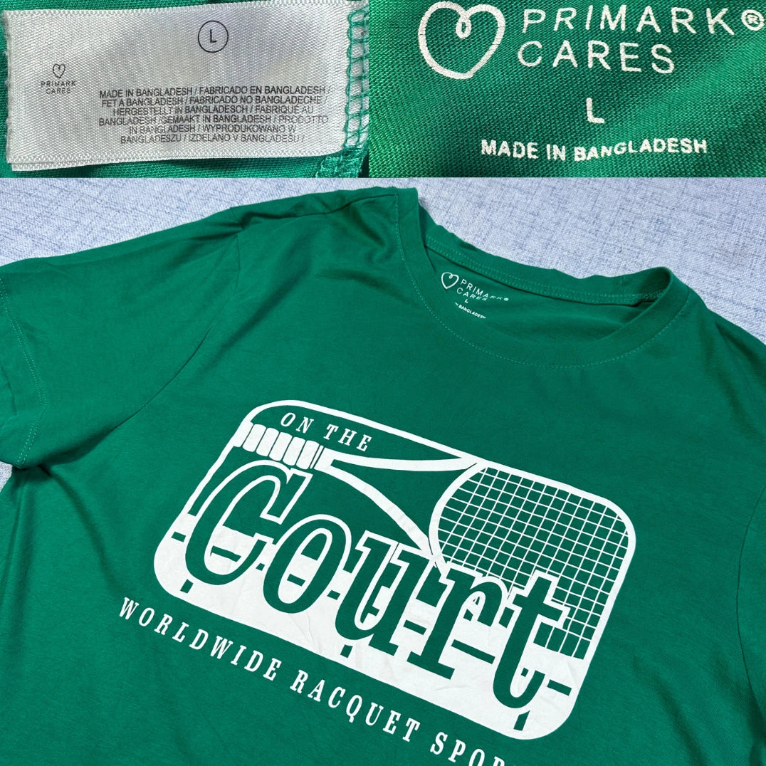 Primark Green Tennis Graphic Tee (L)