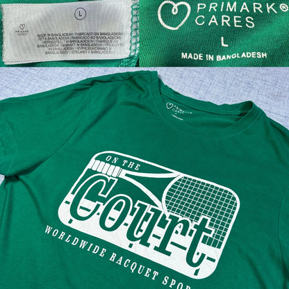 Primark Green Tennis Graphic Tee (L)