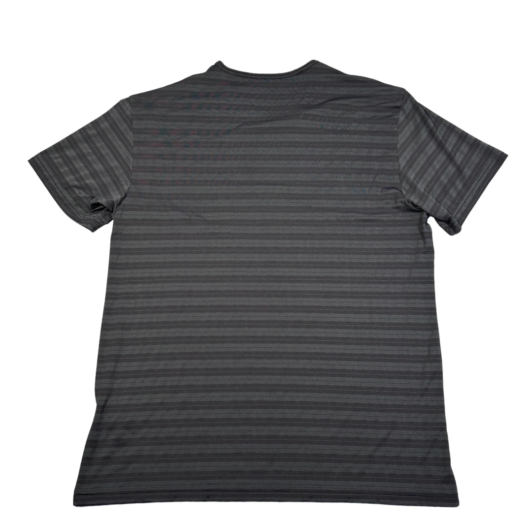 Unbranded Black Striped V-Neck Tee