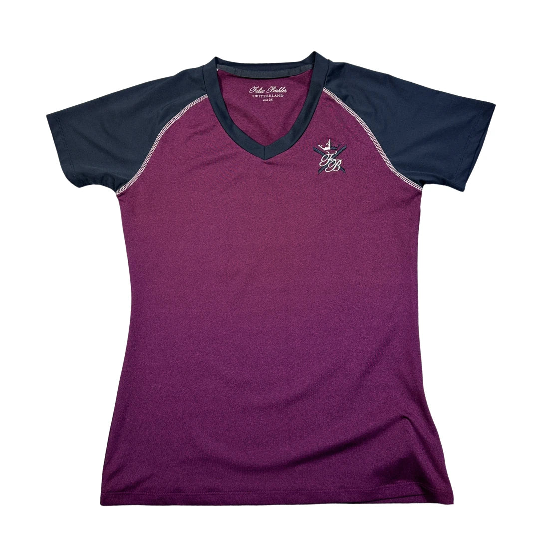 Felix Bühler Maroon Colorblock Sports Tee (M)