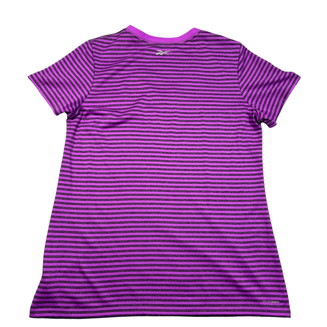 Reebok Purple Striped V-Neck Tee-L