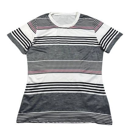 Unbranded Gray Striped T Shirt-L