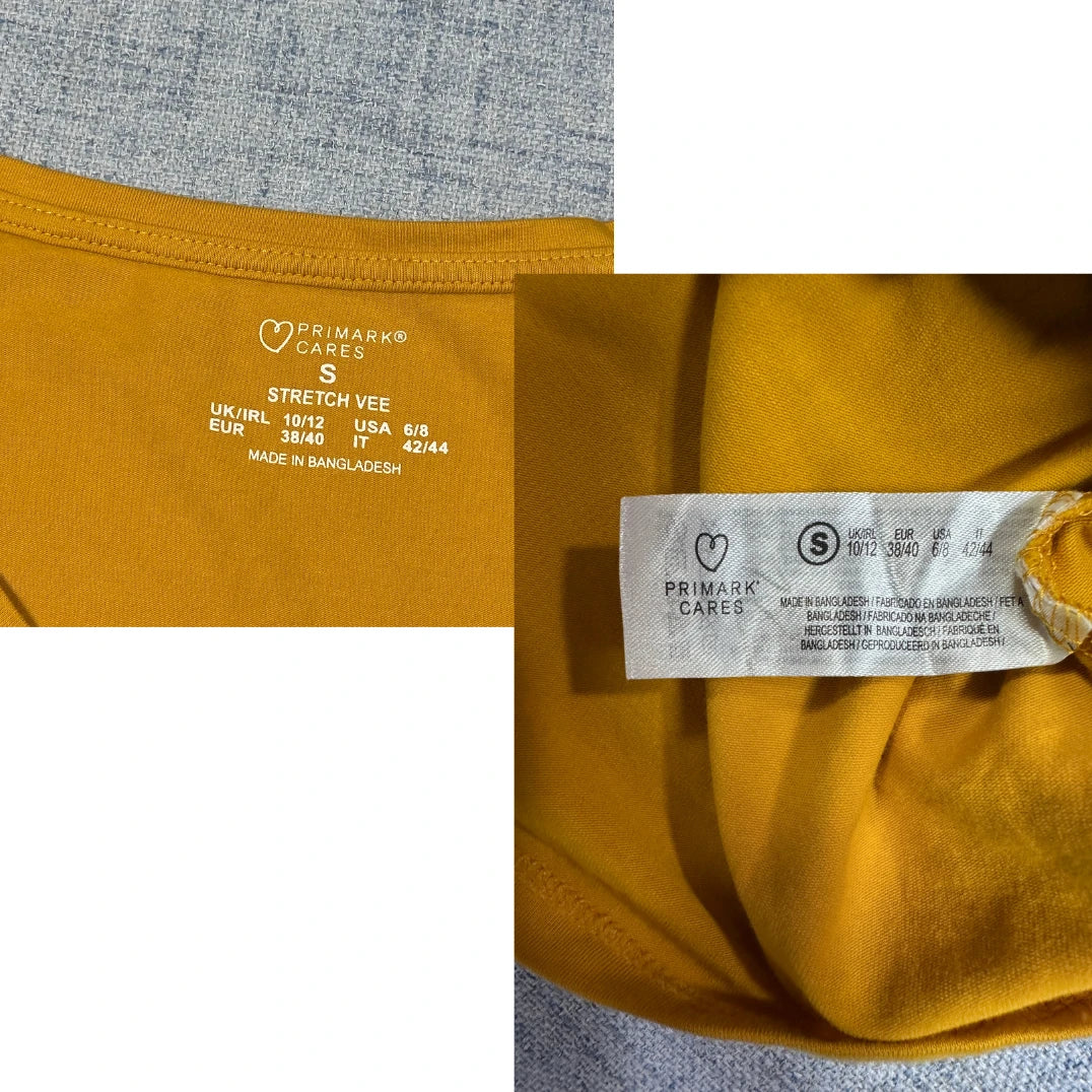 Primark® Mustard Long Sleeve Stretch Top-S