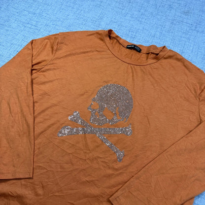 SHEIN® Brown Long Sleeve Graphic Top-M