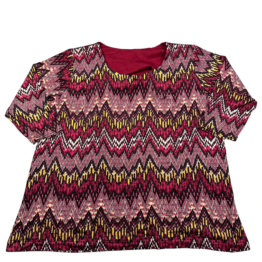 Unbranded Maroon Zigzag Print Top-L