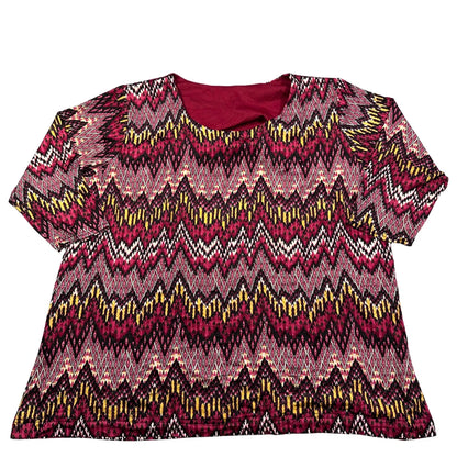 Unbranded Maroon Zigzag Print Top-L