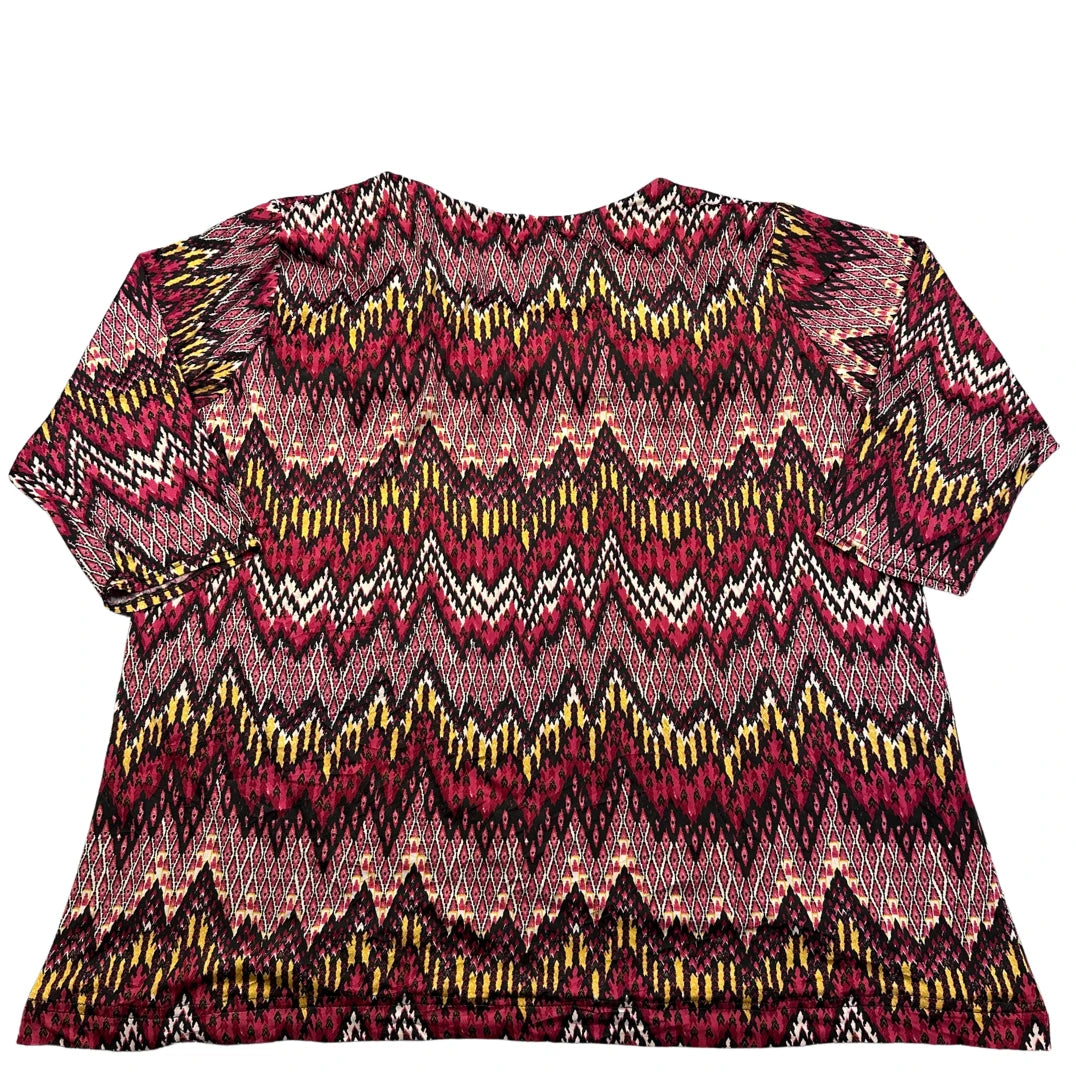 Unbranded Maroon Zigzag Print Top-L