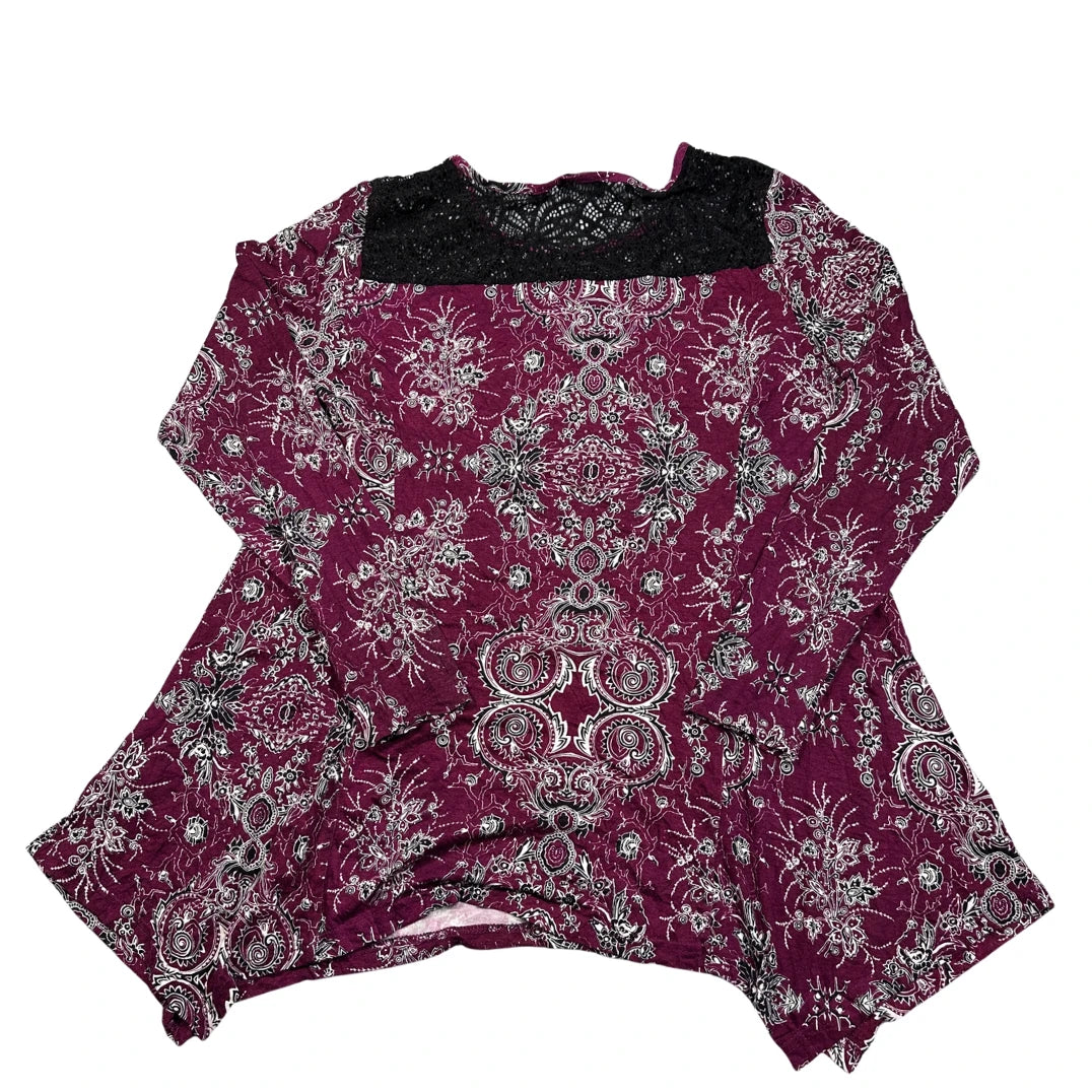 Klass® Magenta Paisley Lace Top-L