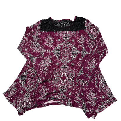 Klass® Magenta Paisley Lace Top-L
