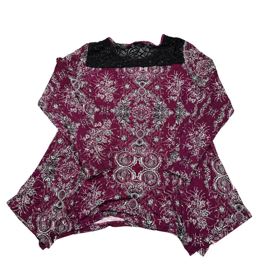 Klass® Magenta Paisley Lace Top-L
