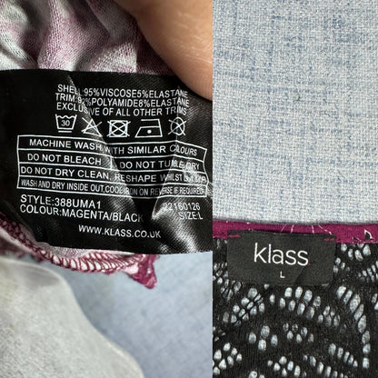 Klass® Magenta Paisley Lace Top-L