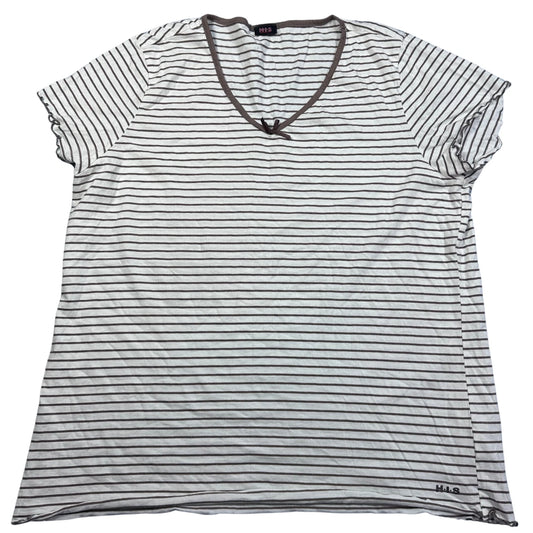 H.I.S® Brown Striped V-Neck Top-2XL