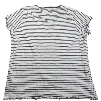 H.I.S® Brown Striped V-Neck Top-2XL