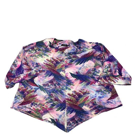 Naveed® Purple Watercolor Floral Top-M