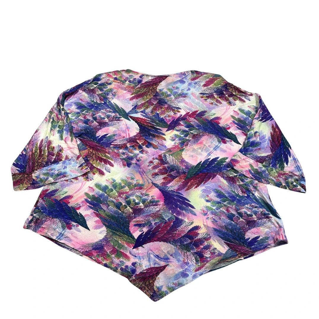 Naveed® Purple Watercolor Floral Top-M