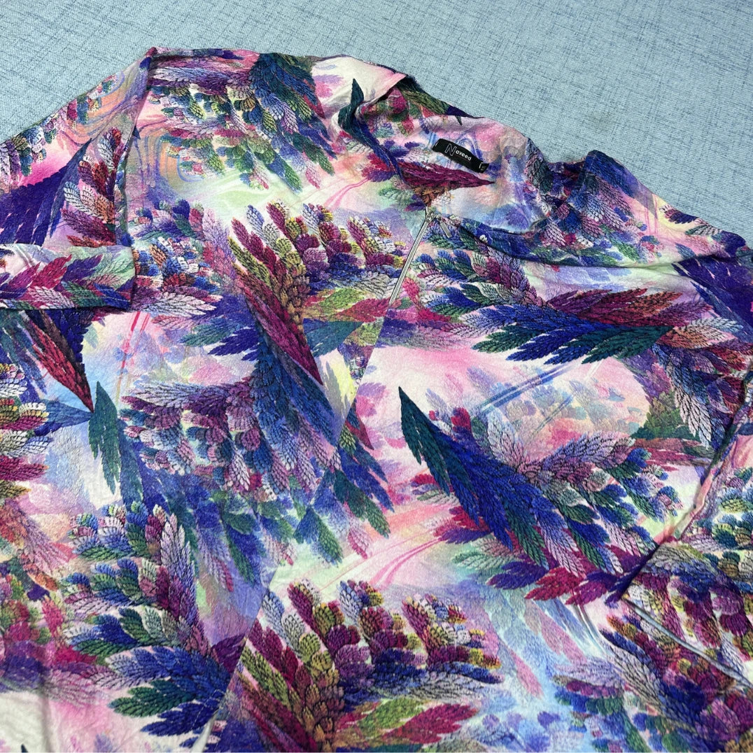 Naveed® Purple Watercolor Floral Top-M