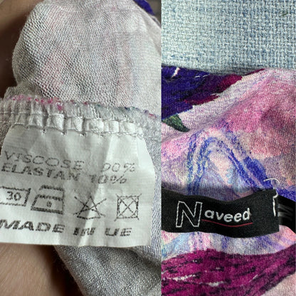 Naveed® Purple Watercolor Floral Top-M