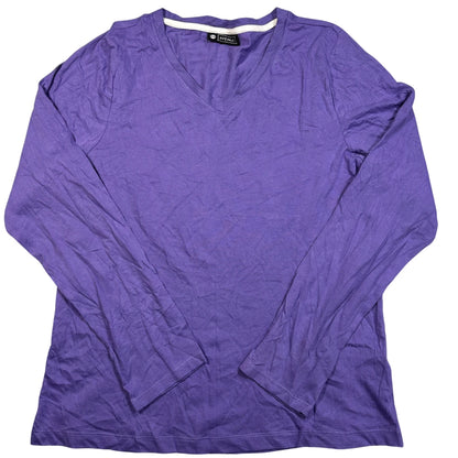 Avenue® Purple V Neck Top-M