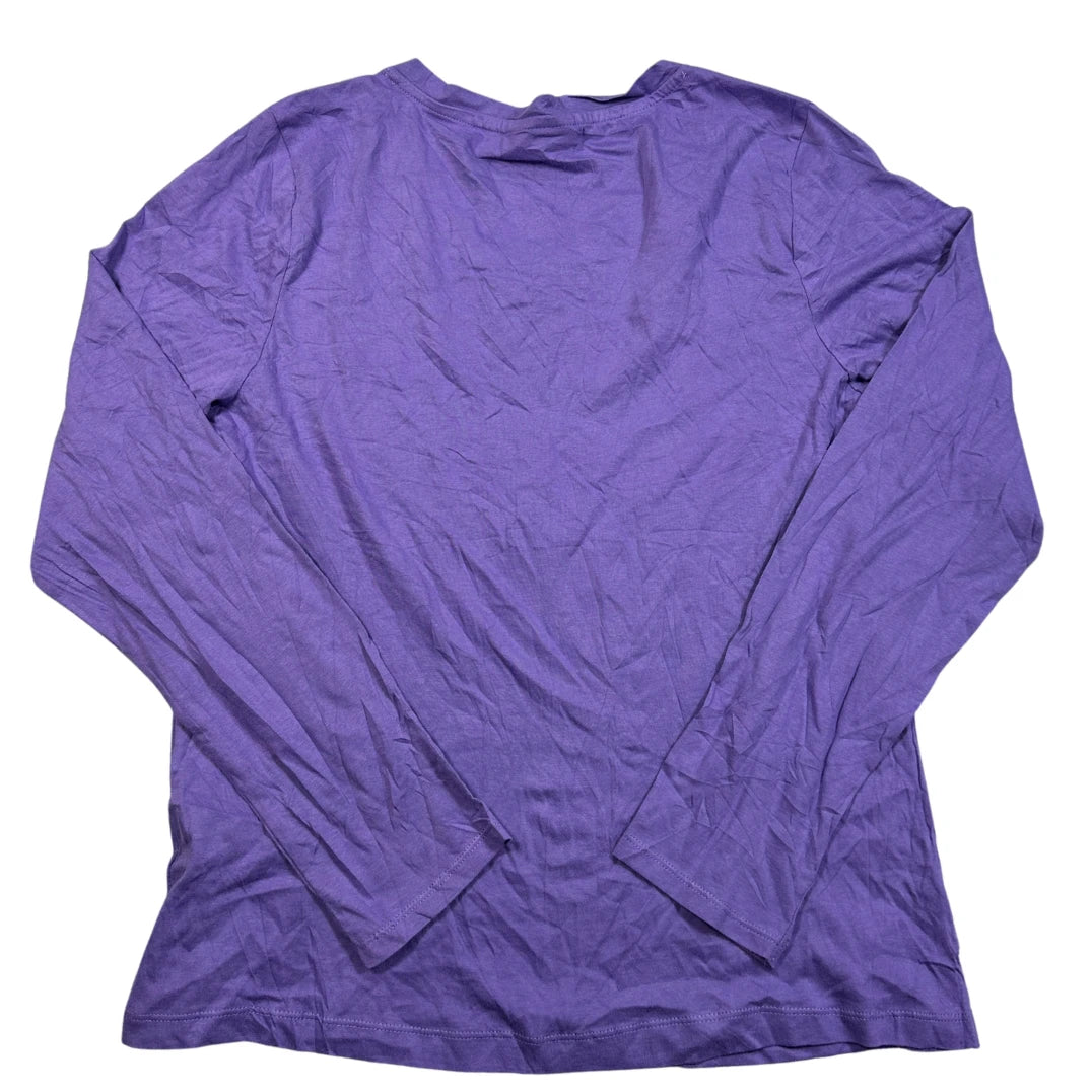 Avenue® Purple V Neck Top-M