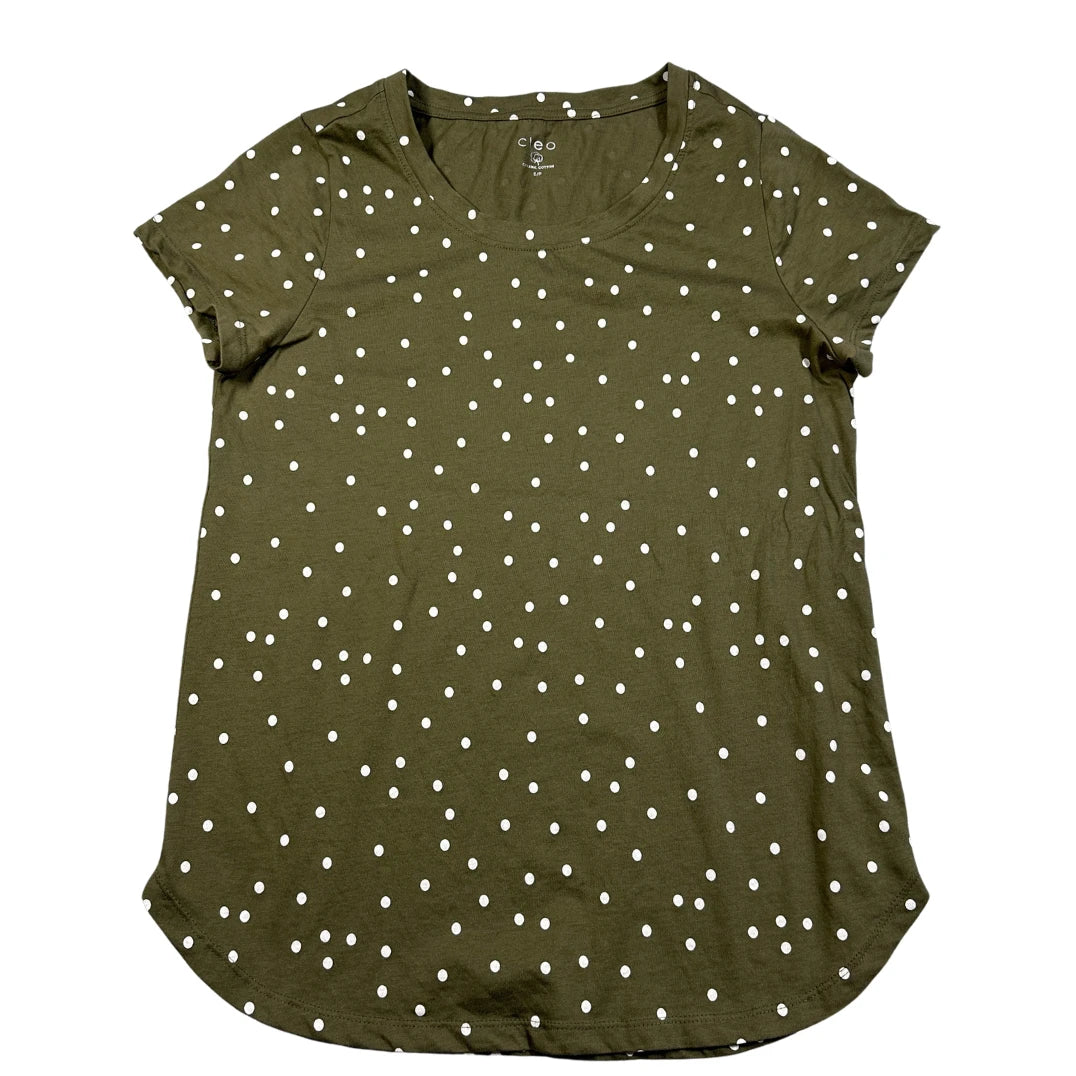Cleo® Olive Polka Dot T Shirt-S