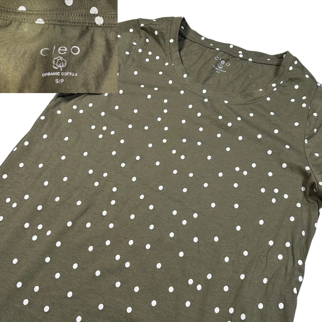 Cleo® Olive Polka Dot T Shirt-S