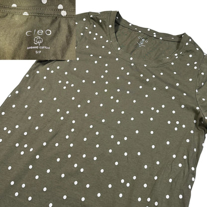 Cleo® Olive Polka Dot T Shirt-S