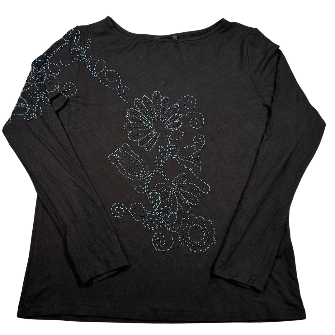 Unbranded Black Floral Long Sleeve-L