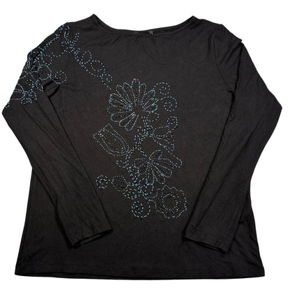 Unbranded Black Floral Long Sleeve-L