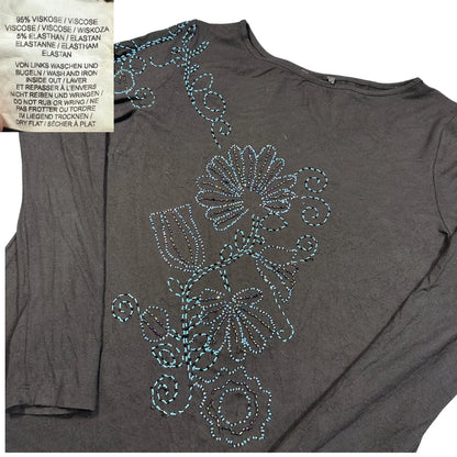 Unbranded Black Floral Long Sleeve-L
