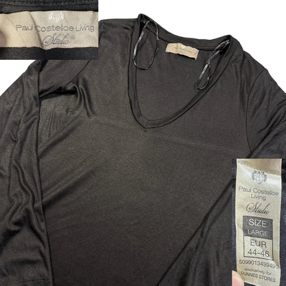 Paul Costelloe Living® Black V Neck Top-L
