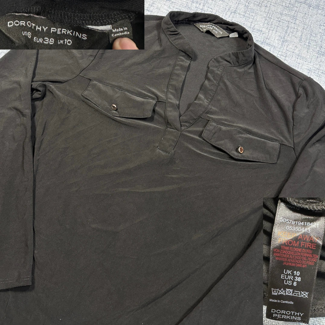 Dorothy Perkins® Black Blouse Pocket-M