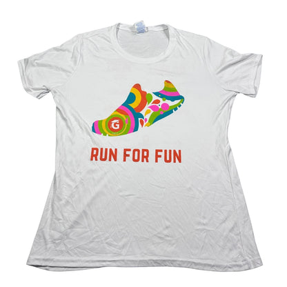 Port & Company® White Run For Fun Graphic T Shirt-M