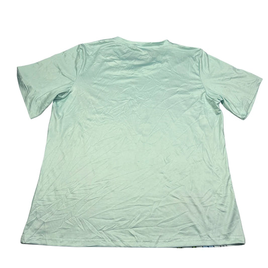 Unbranded Mint Green Floral Graphic V Neck T Shirt-XL