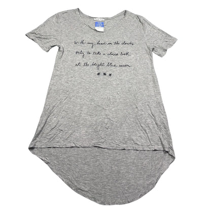 Zara® Grey Embroidered Script High Low T Shirt-M