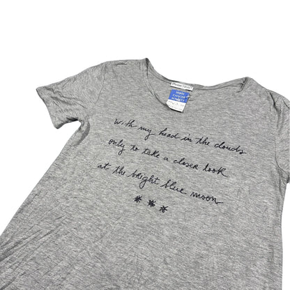 Zara® Grey Embroidered Script High Low T Shirt-M