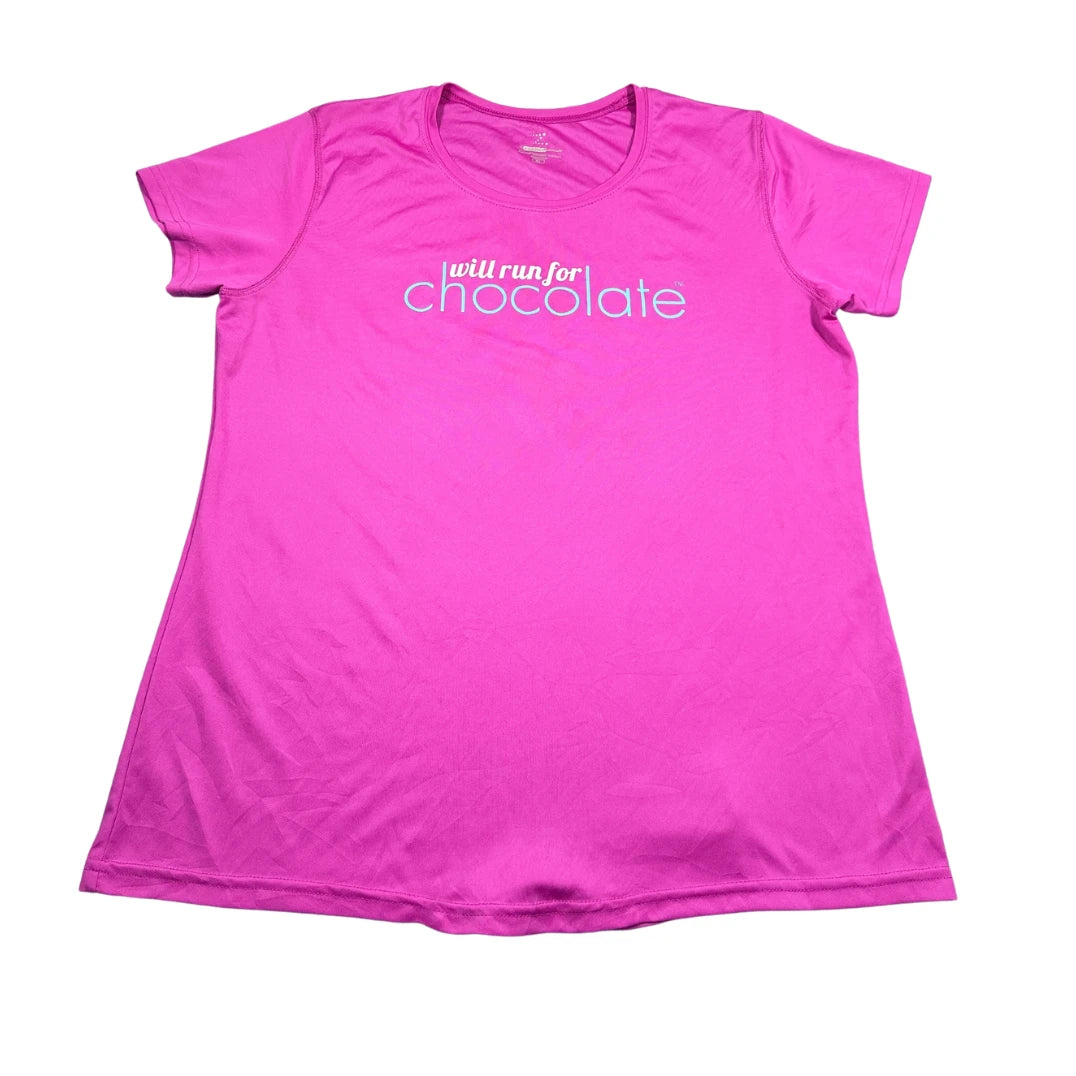 Zorrel® Pink Will Run For Chocolate T Shirt-XL
