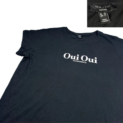 New Look® Black Oui Oui Slogan T Shirt-EU 54-2xl