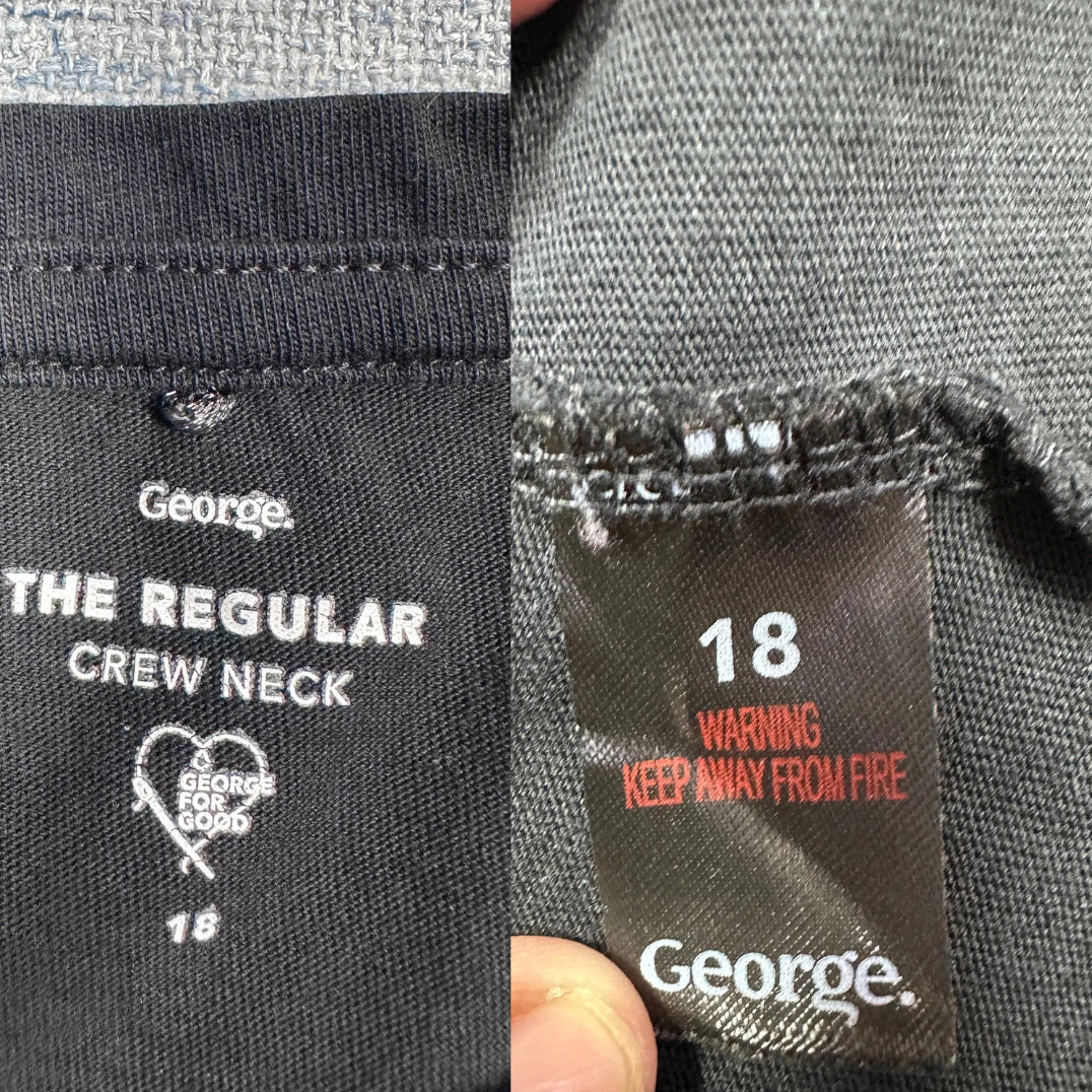 George® Black Crew Neck T Shirt-XL
