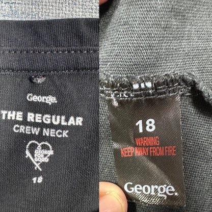 George® Black Crew Neck T Shirt-XL
