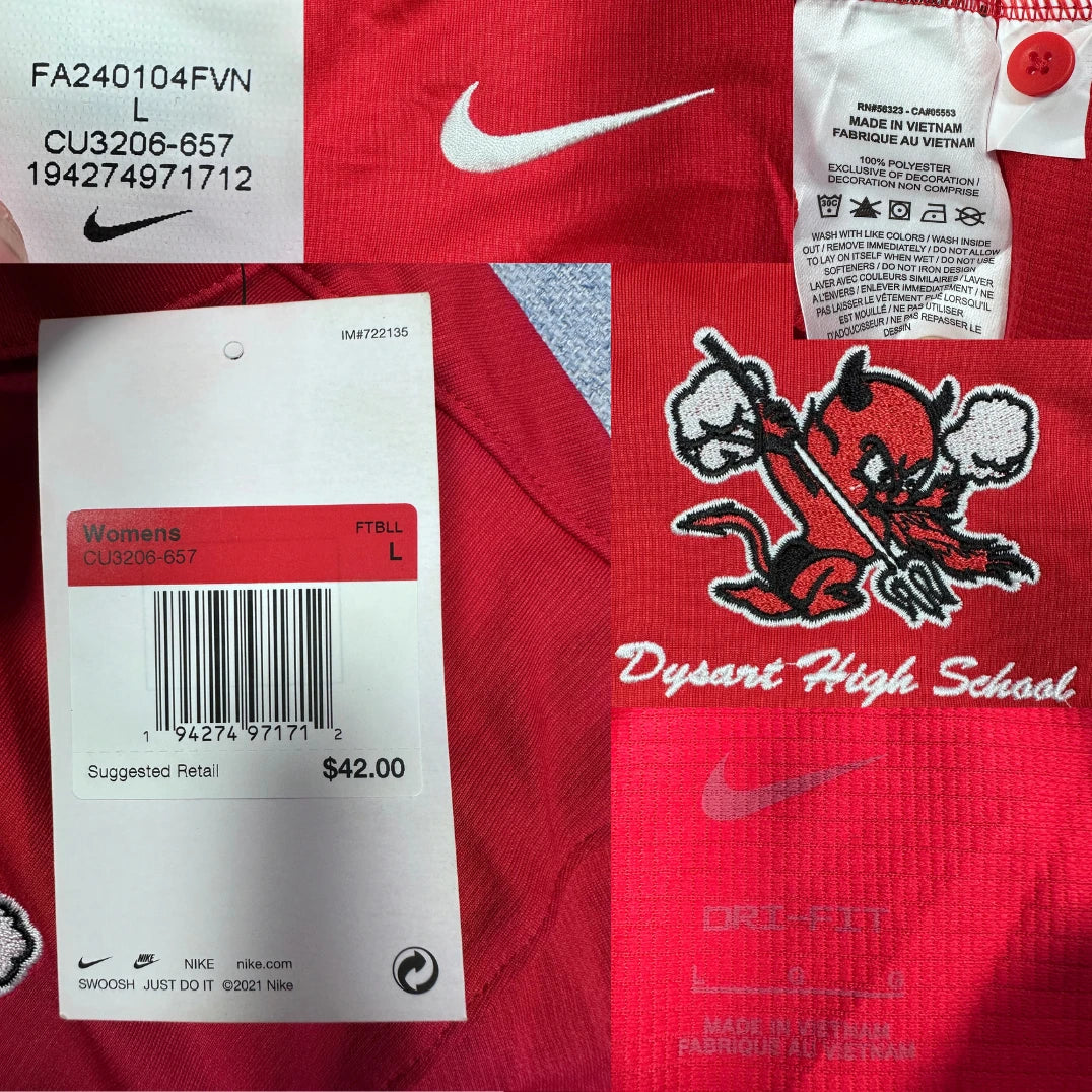 Nike® Red Dri Fit Polo-L