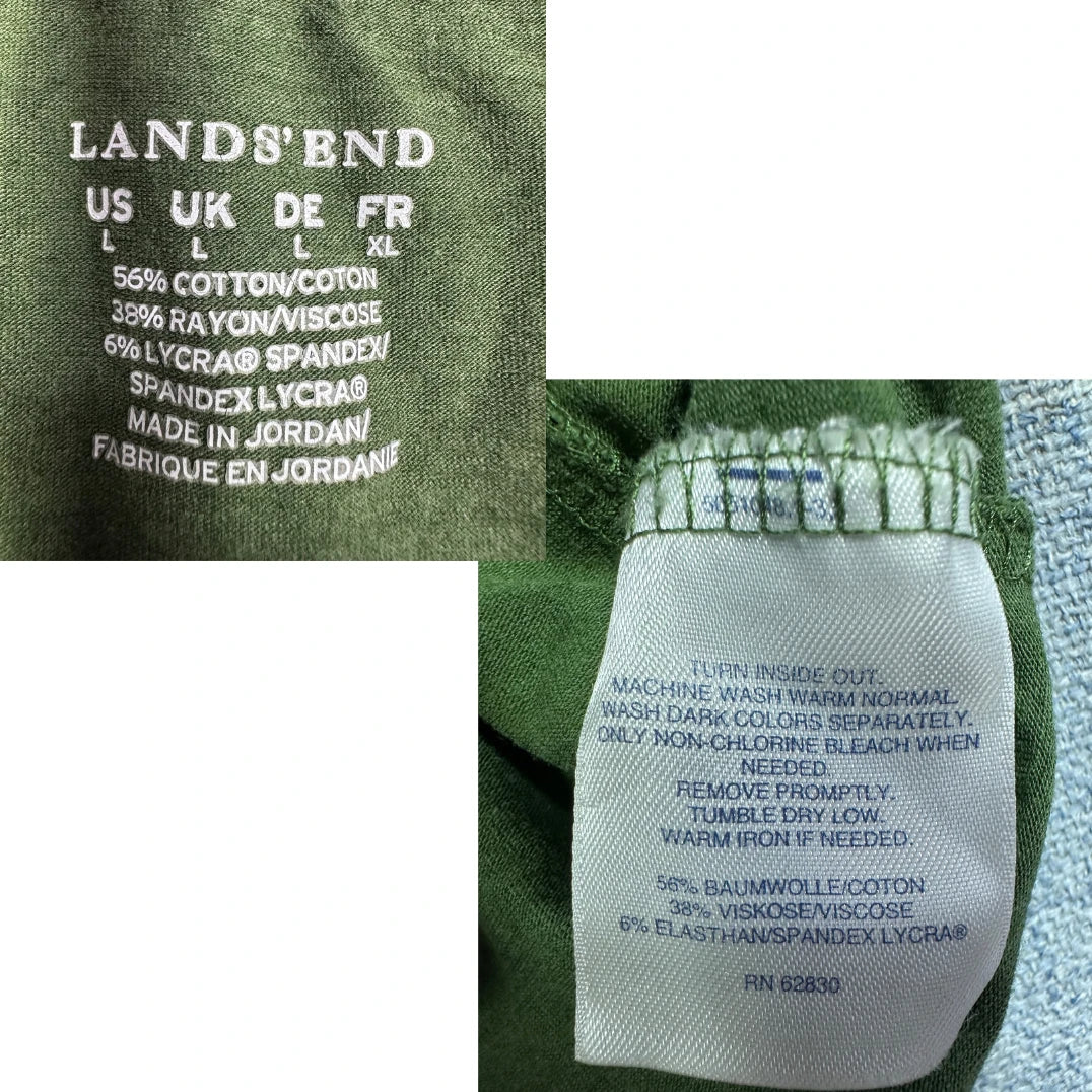 Thrift-and-treasures Green Women's Sleeve Top-L Lands' End