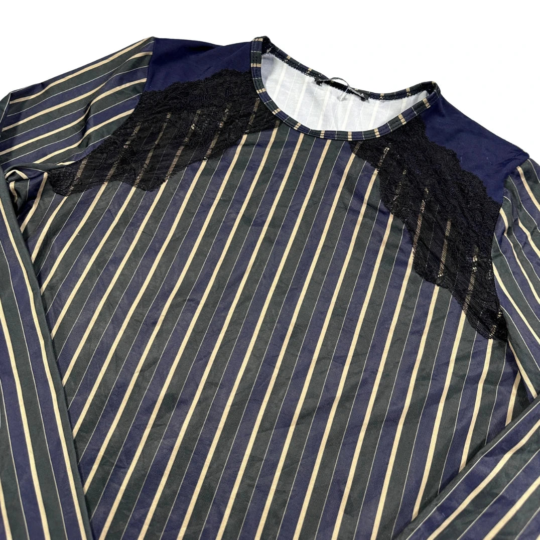 Zara® Navy Striped Top Lace-S