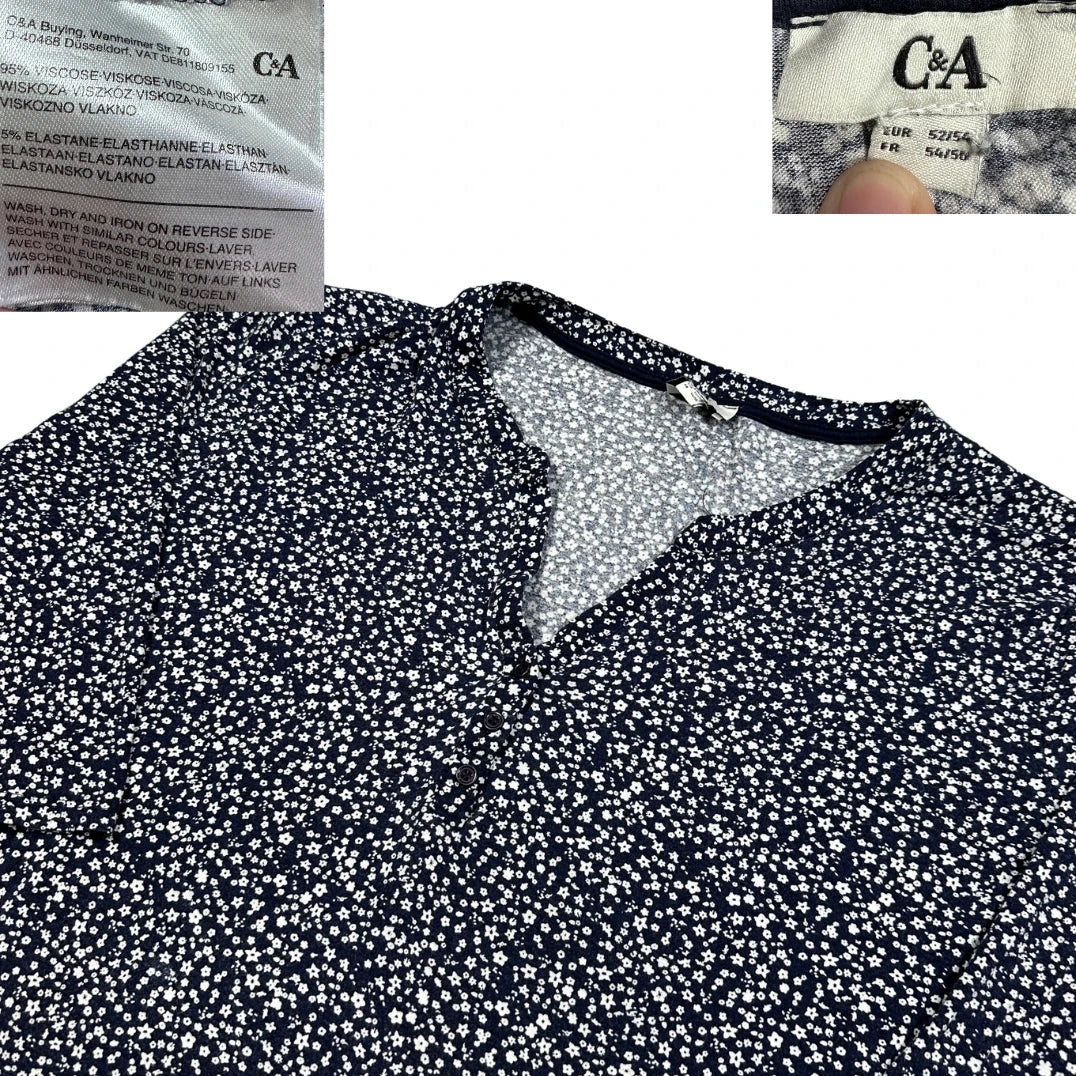 Thrift-and-treasures Navy Women's Henley Top-2XL C&A