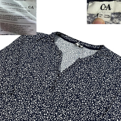 Thrift-and-treasures Navy Women's Henley Top-2XL C&A