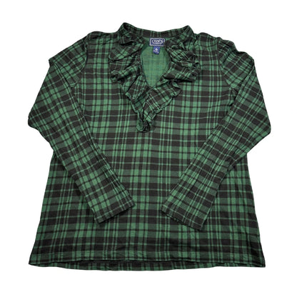 Thrift-and-treasures Green Women's Ruffle Top-XL Chaps