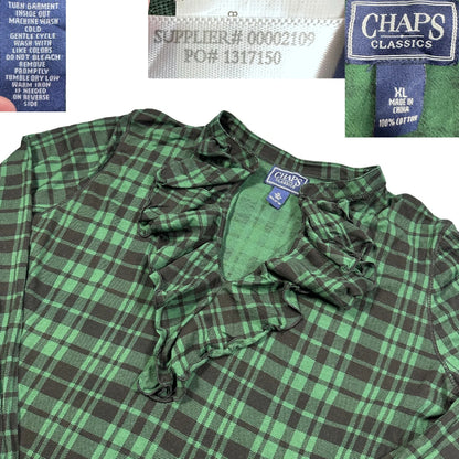Thrift-and-treasures Green Women's Ruffle Top-XL Chaps
