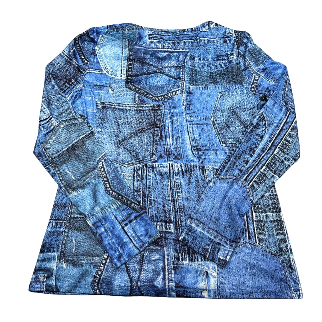 Unbranded Blue Zip Front Top